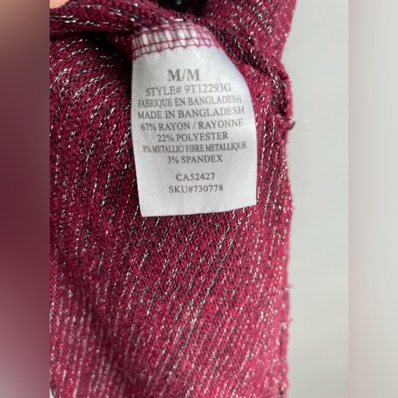 Burgundy Sparkle Tank Top with 'LOVE' Graphic - Picture 5 of 7